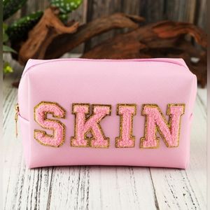 PINK COSMETICS/TOILETRIES TRAVEL BAG(SMALL TOILETRY COSMETICS MAKEUP BAG)